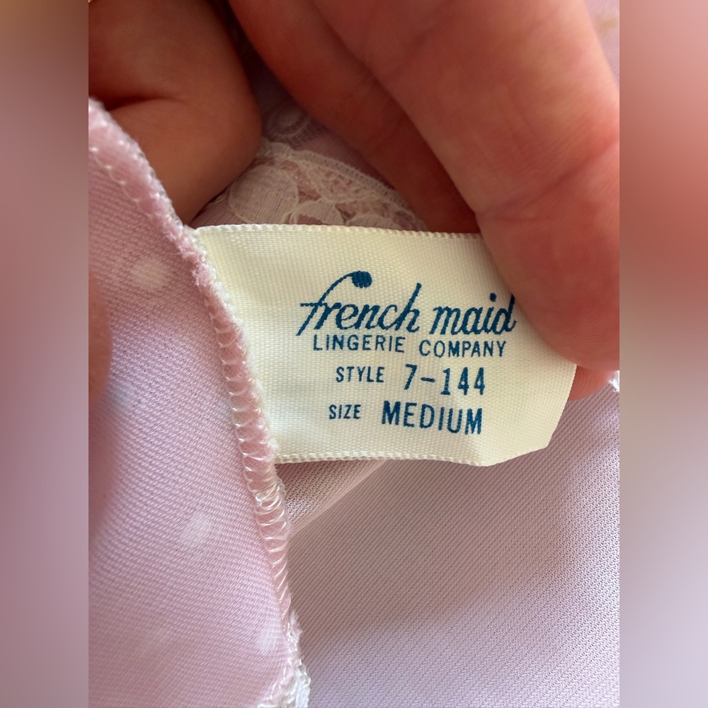 Vintage French Maid Pink Nightgown Lingerie - Picture 5 of 7